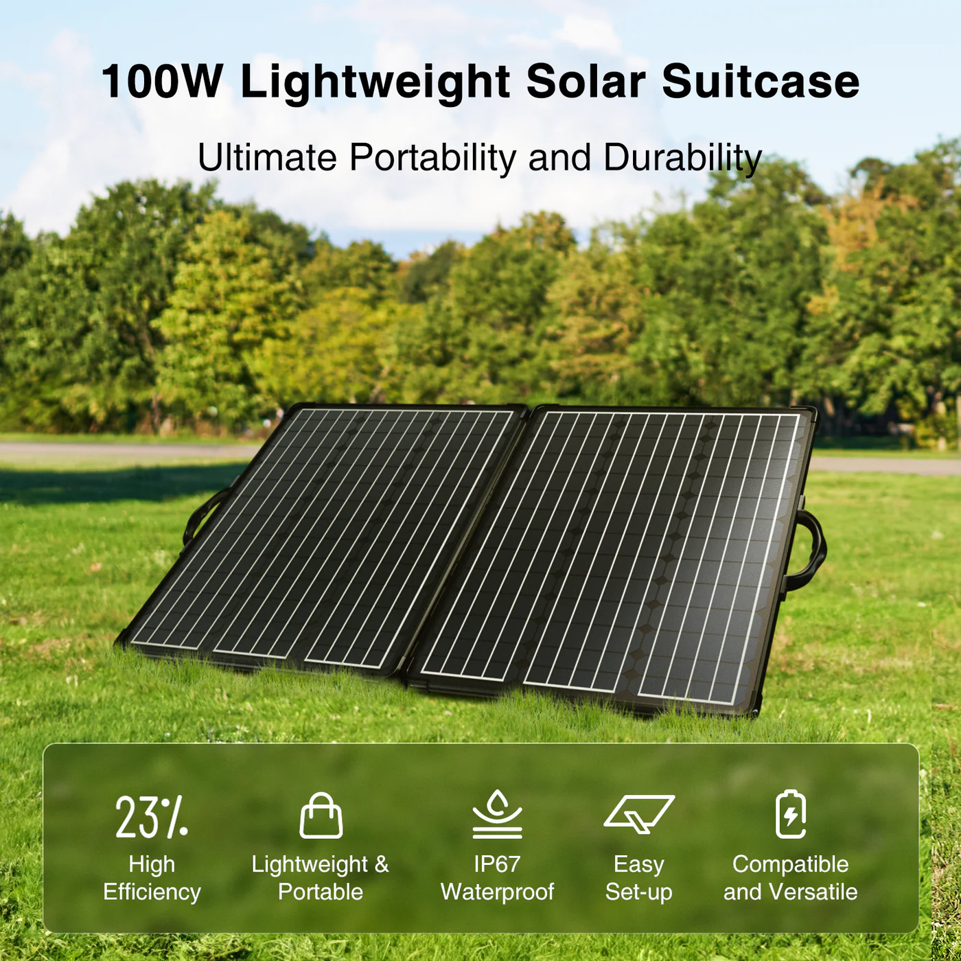 ACOPOWER PLK Portable Solar Panel Kit, Lightweight 20A Charge Controller——200W, 100W