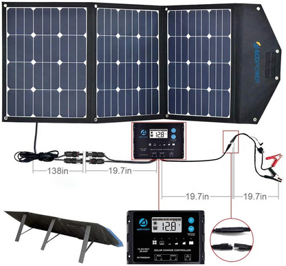 ACOPower Foldable Solar Panel Kit Suitcase --- 90W, 120W