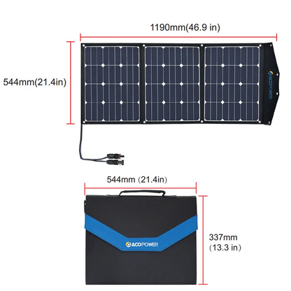 ACOPower Foldable Solar Panel Kit Suitcase --- 90W, 120W