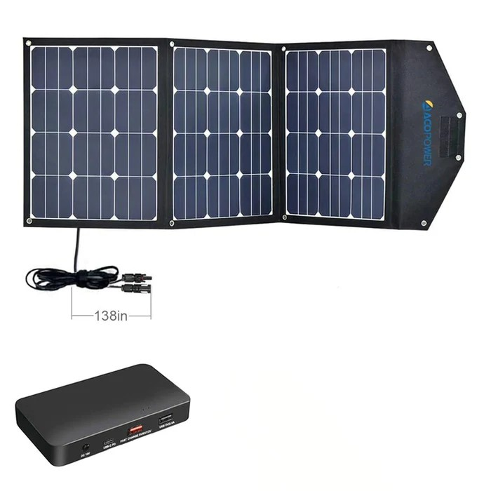 ACOPower Foldable Solar Panel Kit Suitcase --- 90W, 120W